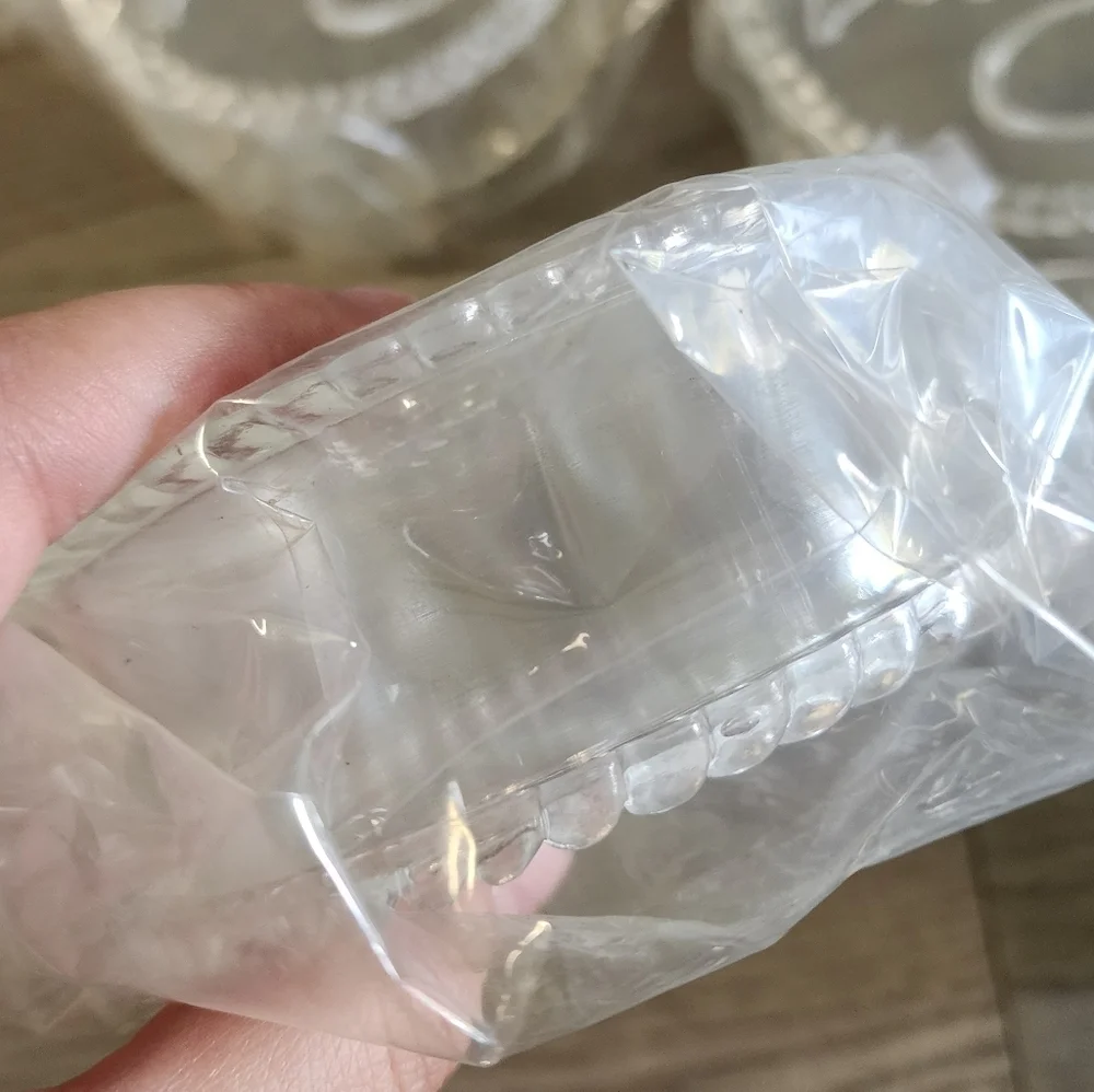 6x Clear Happy Birthday Party Plastic Containers For Beads, Gifts, Crafts, Art